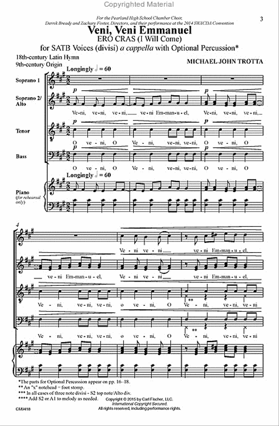 Veni, Veni Emmanuel 4-Part scores gallery preview page 2