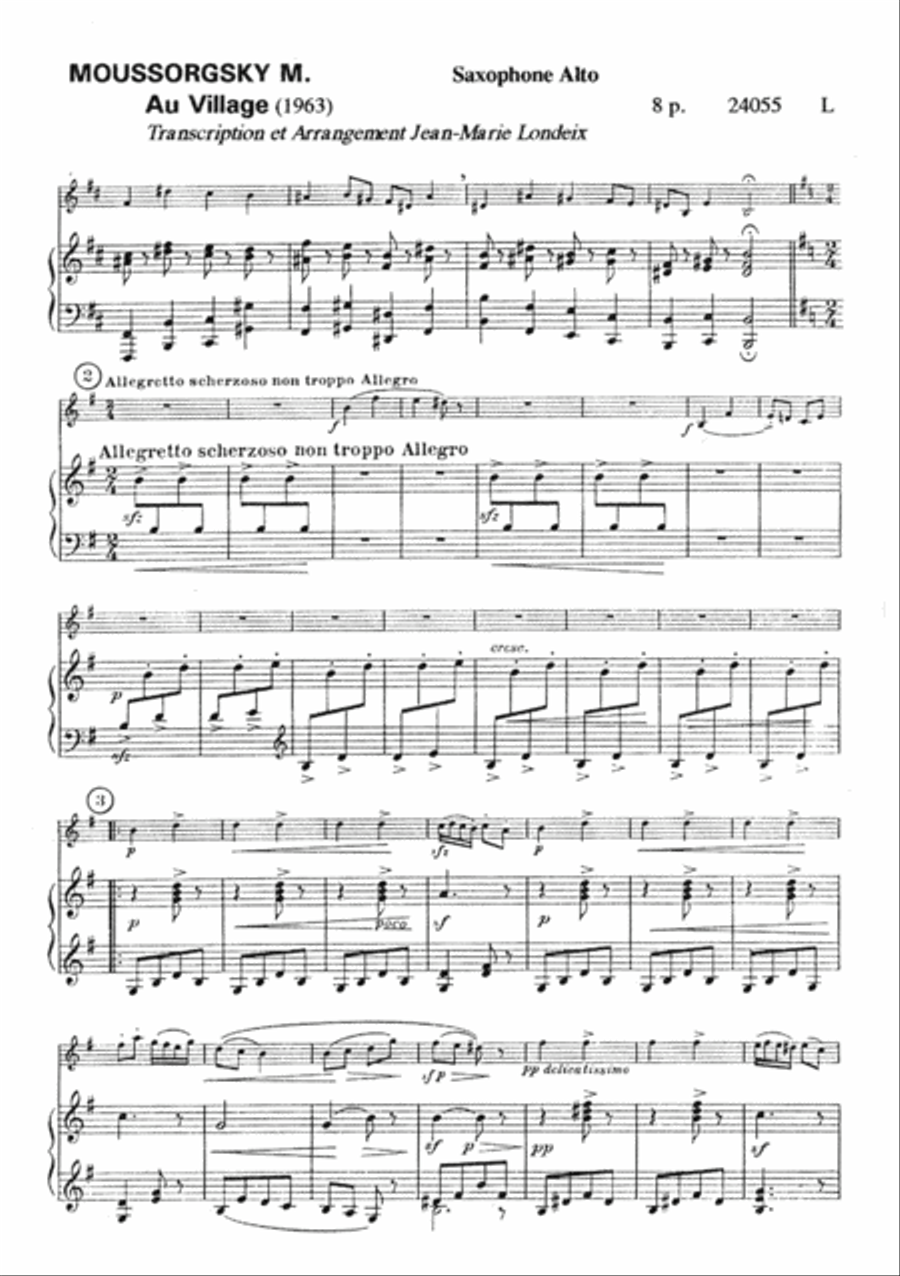 Au Village Piano Accompaniment scores gallery preview page 2