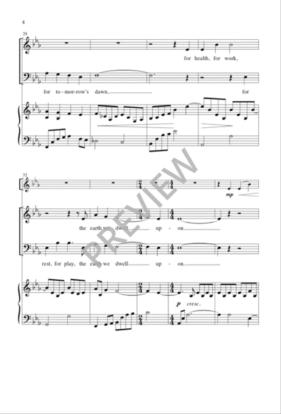 O God, Behold Your Family Here 4-Part scores gallery preview page 5