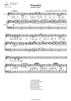 Wiegenlied, Op. 98 No. 2 (D. 498) (A Major)