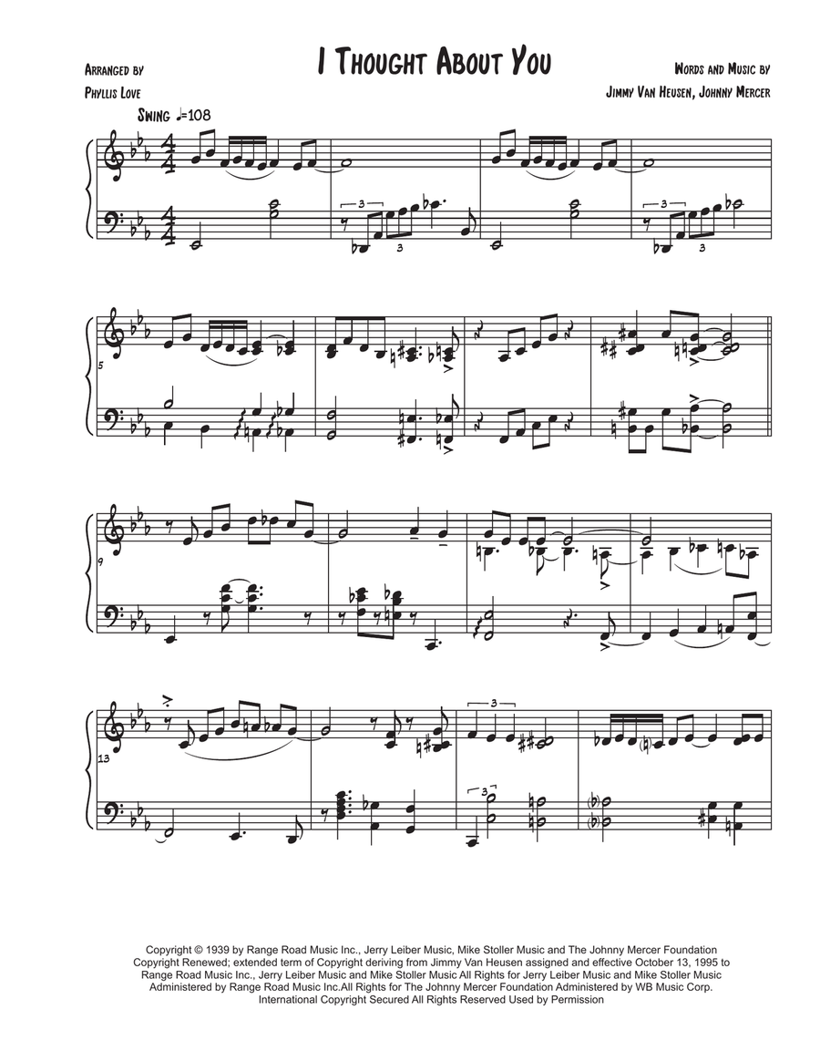 I Thought About You Piano Solo scores gallery preview page 1