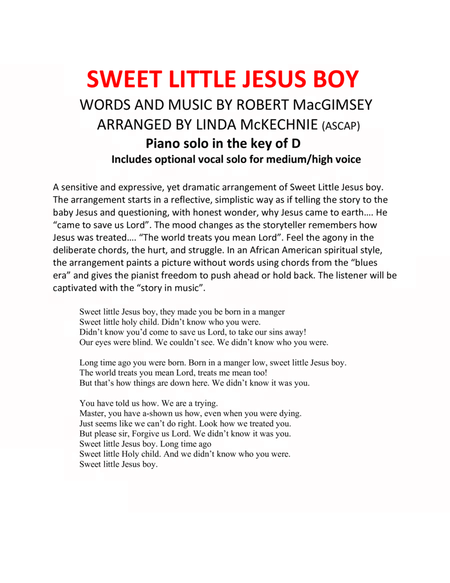 Sweet Little Jesus Boy image number null