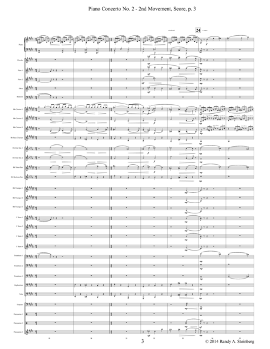 Piano Concerto No. 2 - 2nd Movement Concert Band scores gallery preview page 5