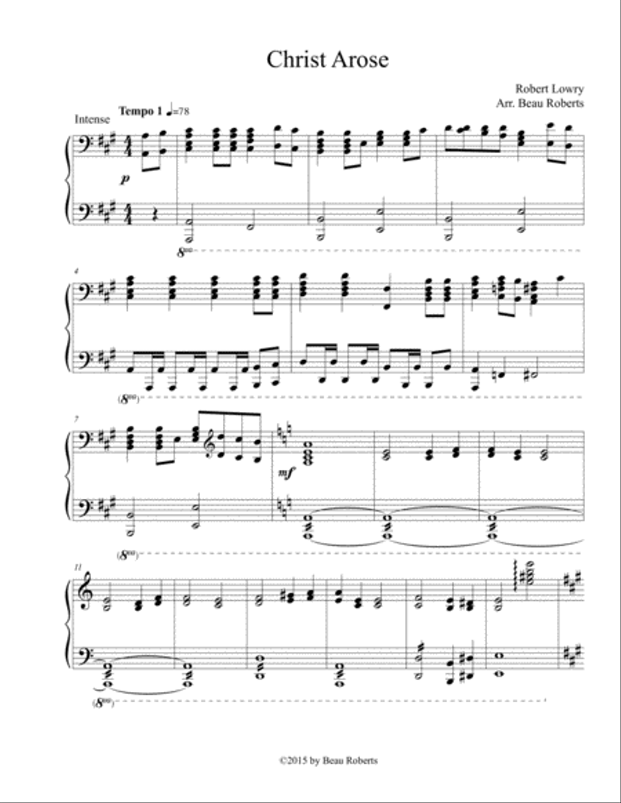 Christ Arose Piano Solo scores gallery preview page 1