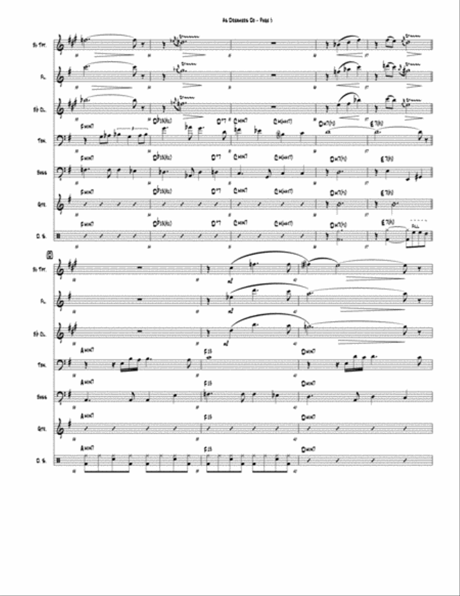 As Dreamers Do (septet version / Blowholes) Jazz Ensemble scores gallery preview page 5