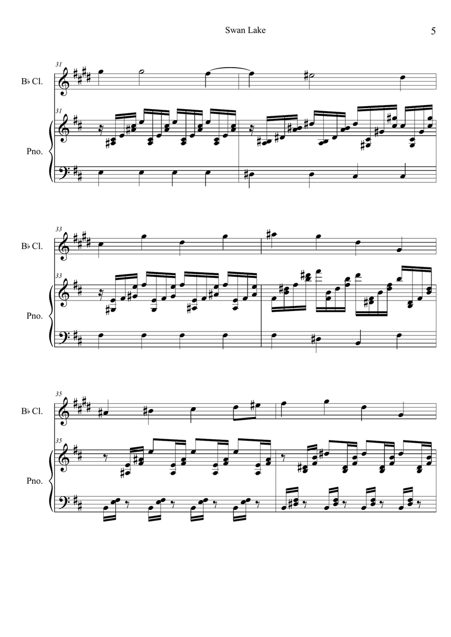 Tchaikovsky's The Flight of Swans - Score and Parts Woodwind Duet scores gallery preview page 6