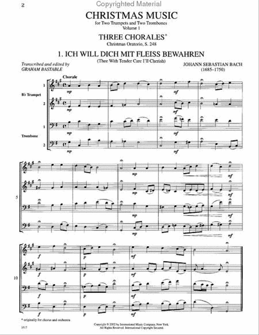 Christmas Music, Volume 1 - Brass Quartet Trombone scores gallery preview page 2