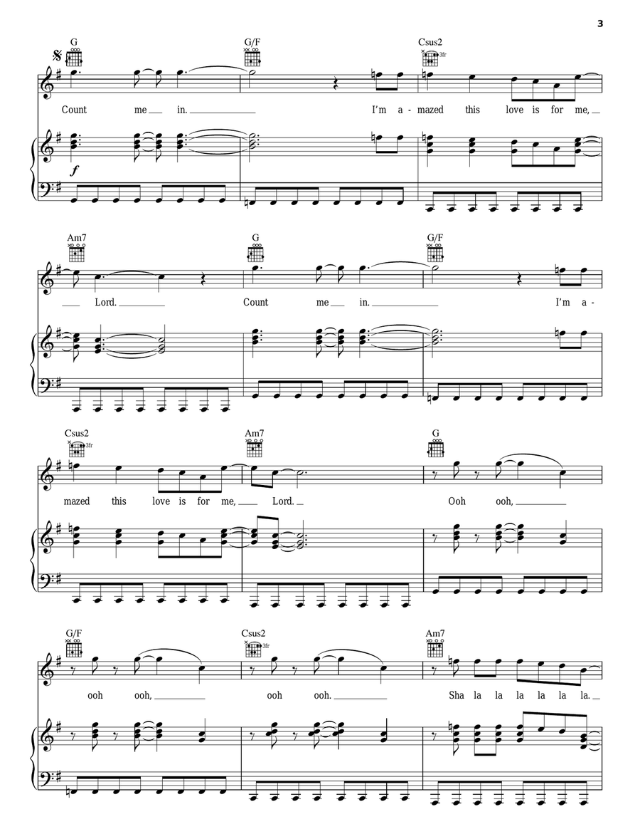 Count Me In Piano, Vocal, Guitar scores gallery preview page 3