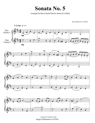 Loeillet: Sonata No. 5 for Bass Clarinet Duo