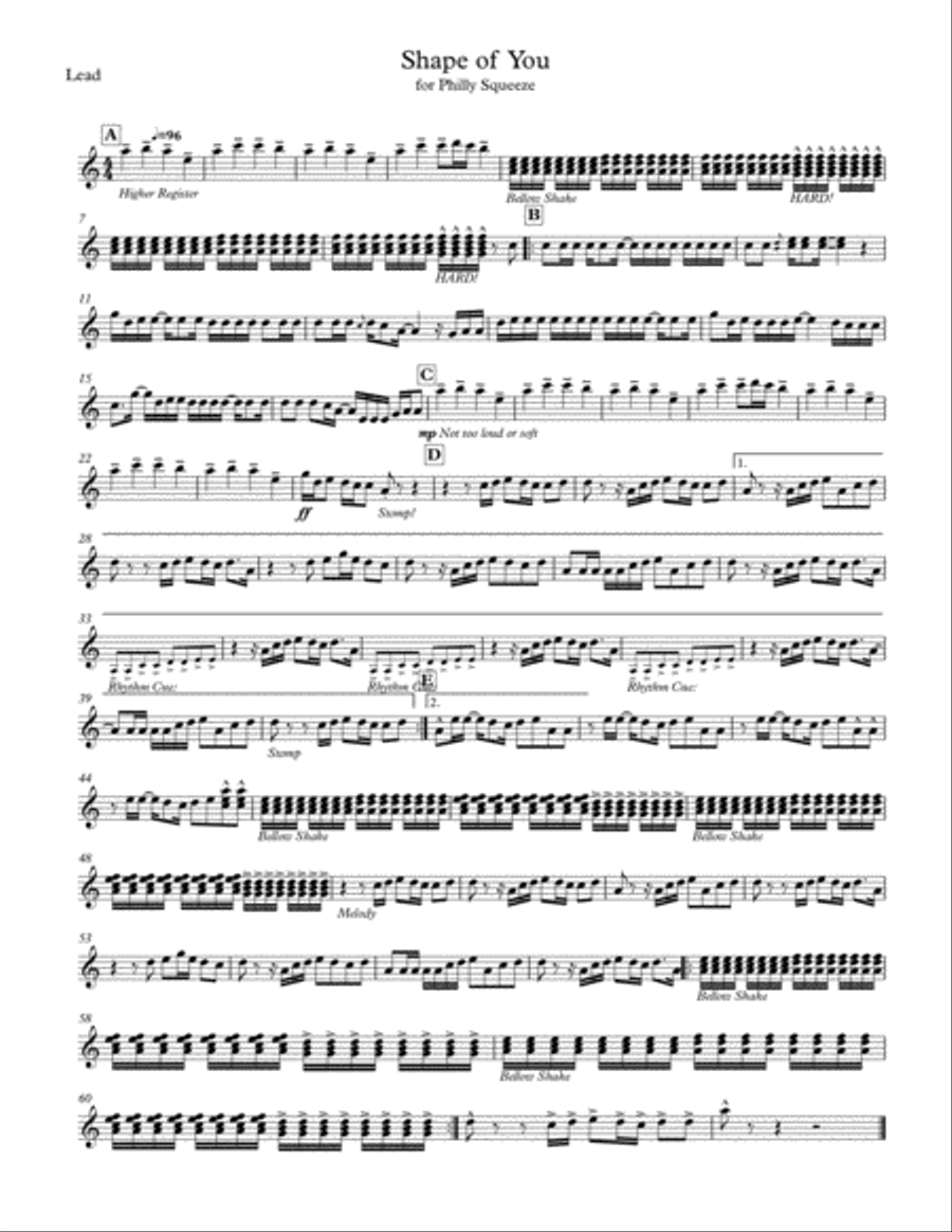 Shape Of You Shape Of You Accordion scores gallery preview page 1