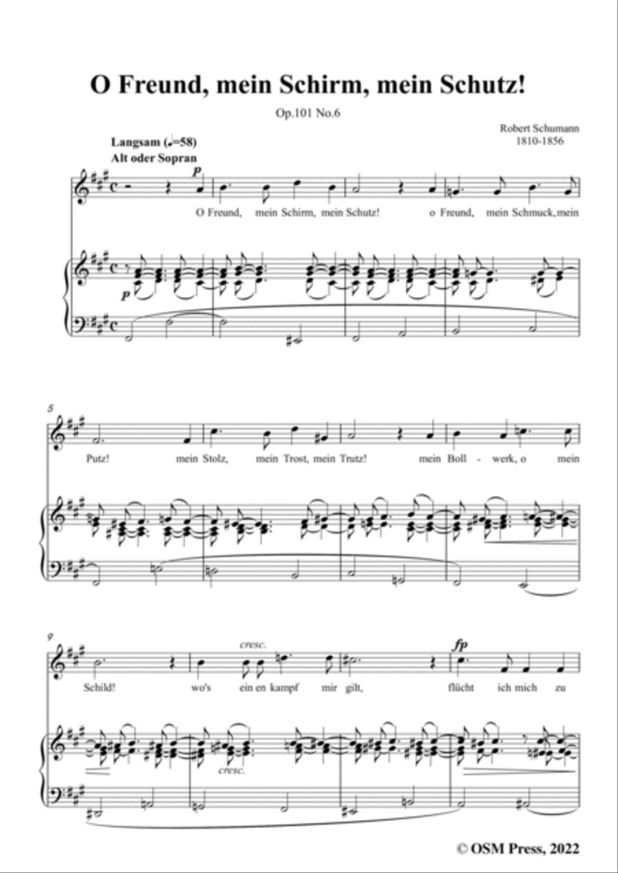 Schumann-O Freund,mein Schirm,mein Schutz!Op.101 No.6,in f sharp minor Voice scores gallery preview page 3