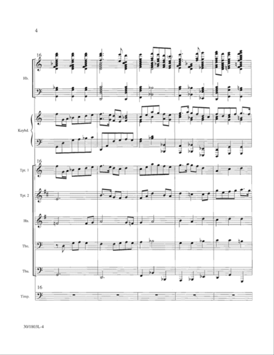 My Country 'Tis of Thee - Score and Parts for Brass and Timpani Horn scores gallery preview page 6