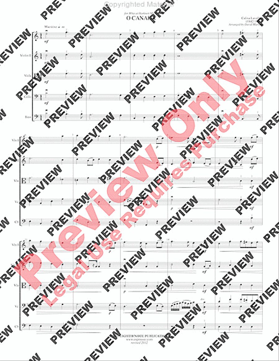 O Canada O Canada String Orchestra scores gallery preview page 4