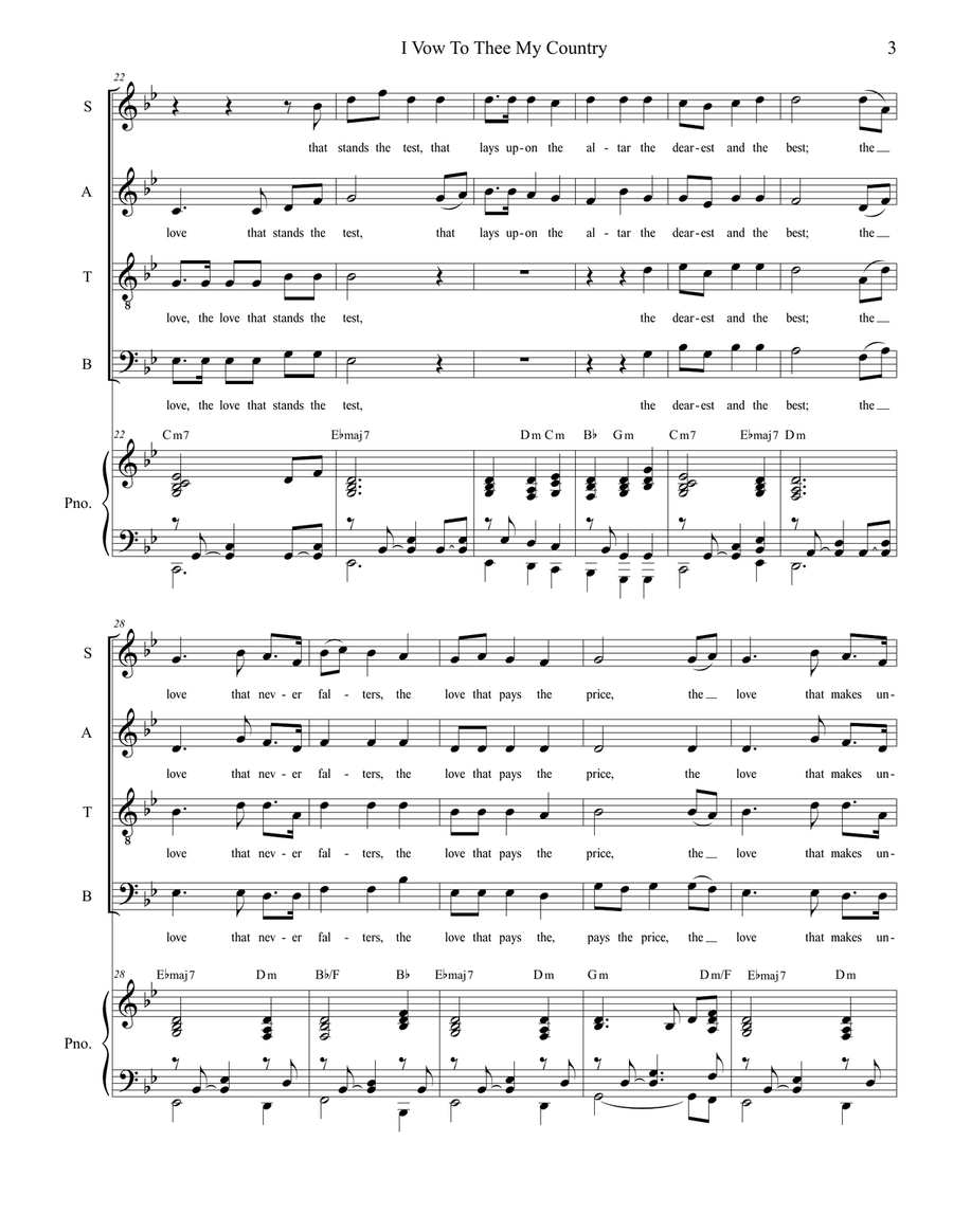 I Vow To Thee My Country (with 