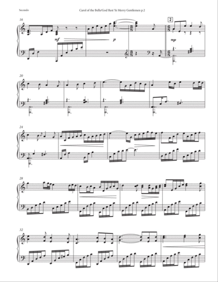 Carol of the Bells Medley - One Piano, Four Hands 1 Piano, 4-Hands scores gallery preview page 5