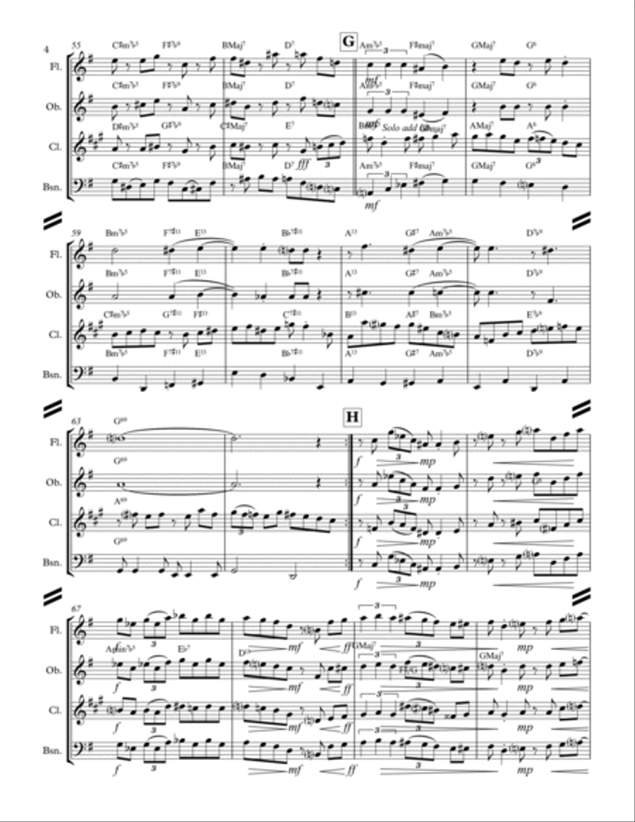 April In Paris Woodwind Quartet scores gallery preview page 5