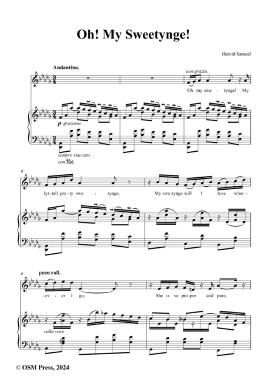 H. Samuel-Oh!My Sweetynge!,in D flat Major Voice scores gallery preview page 2