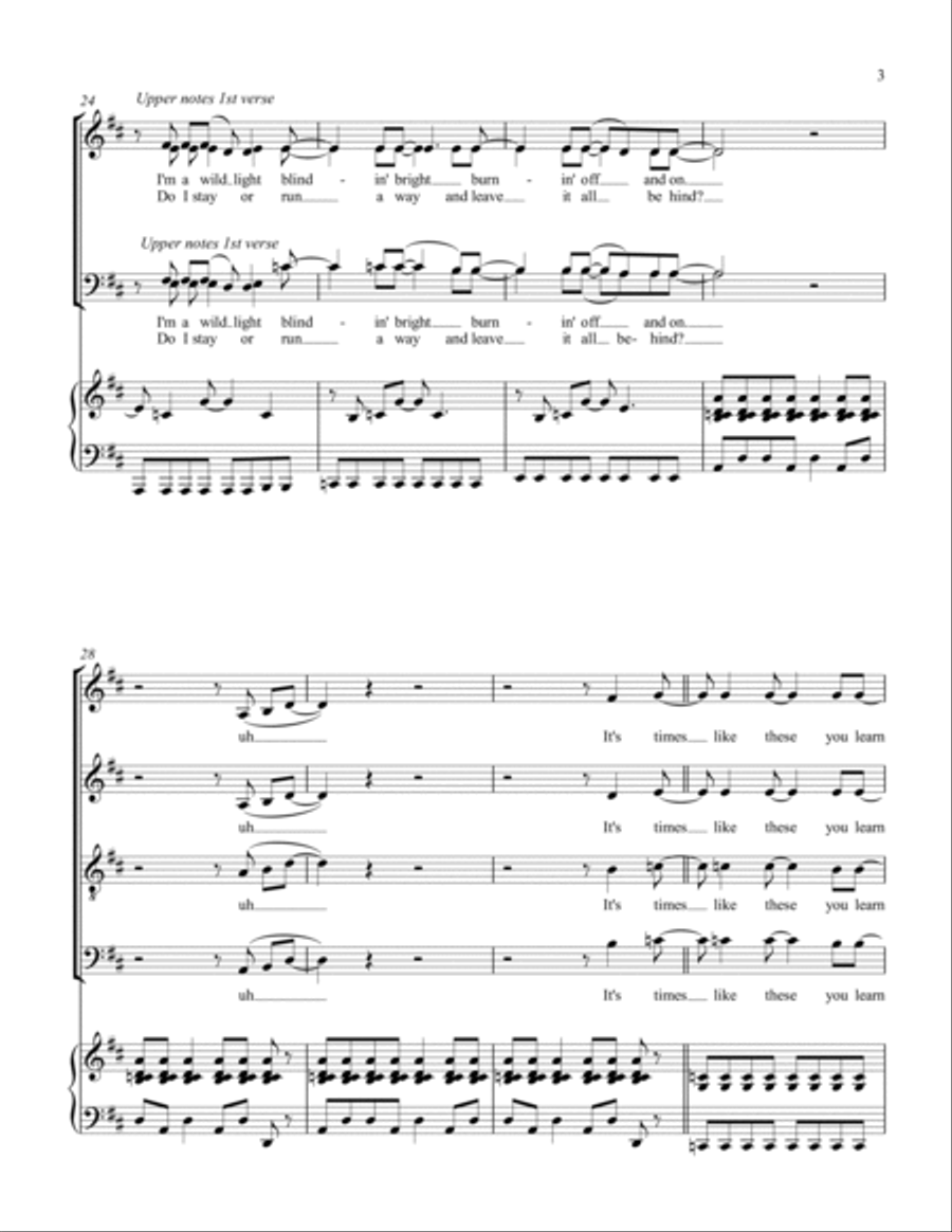 Times Like These 4-Part scores gallery preview page 3