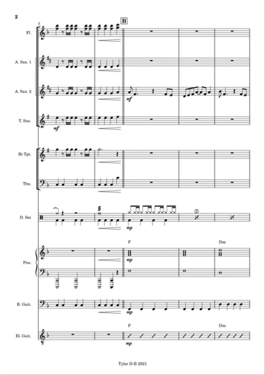 Ymca - Score Only Jazz Ensemble scores gallery preview page 2