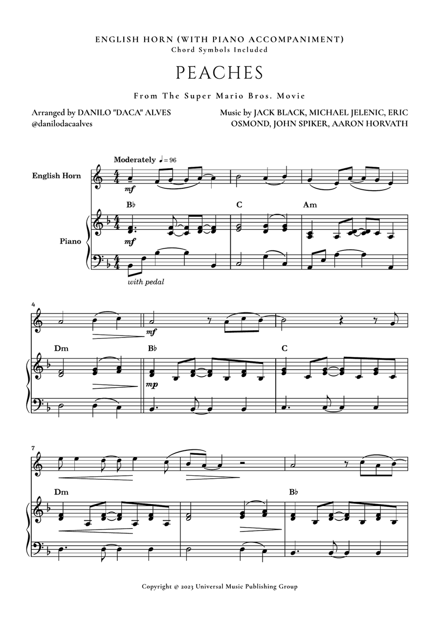 Peaches English Horn scores gallery preview page 1
