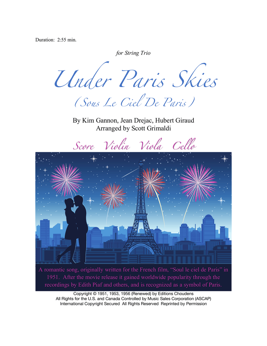 Under Paris Skies String Trio scores gallery preview page 1