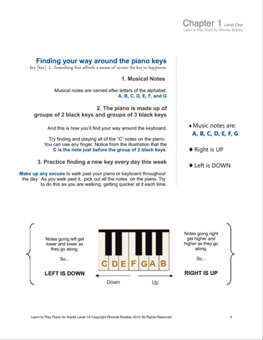 Learn to Play Piano Easy Adult piano lesson book Voice scores gallery preview page 4