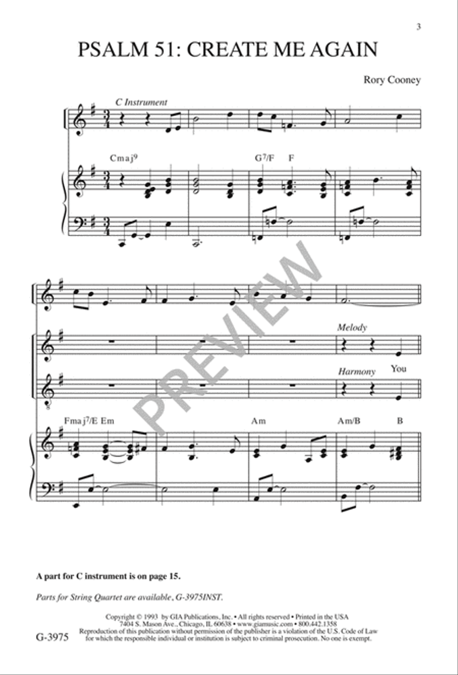 Psalm 51: Create Me Again 2-Part scores gallery preview page 4