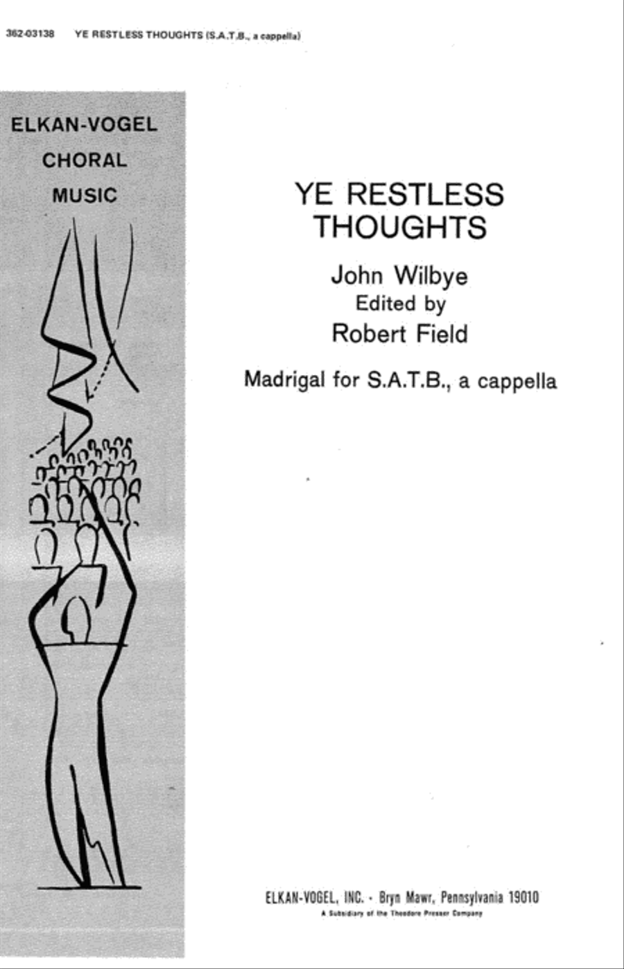 Ye Restless Thoughts 4-Part scores gallery preview page 1
