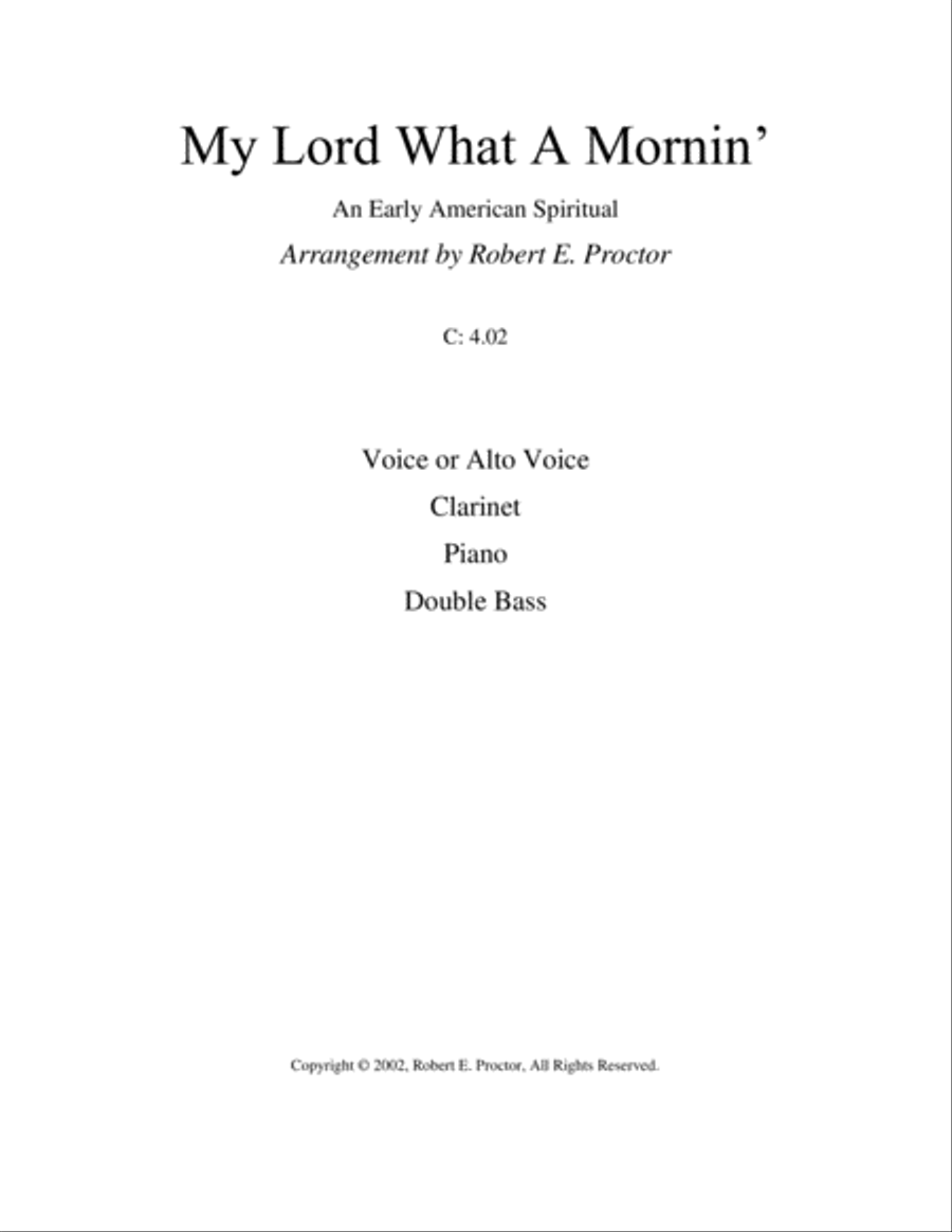My Lord, What a Mornin' My Lord, What a Mornin' Small Ensemble scores gallery preview page 1