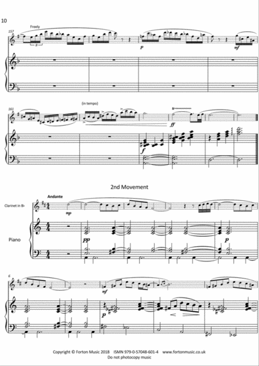 Clarinet Sonata in D Minor Clarinet Solo scores gallery preview page 3