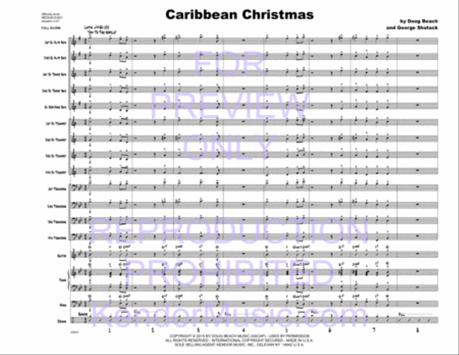 Caribbean Christmas (Full Score) Jazz Ensemble scores gallery preview page 2