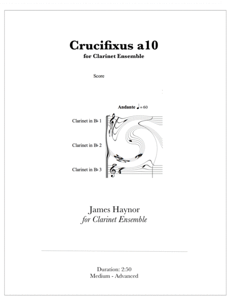 Crucifixus a10 for Clarinet Ensemble image number null