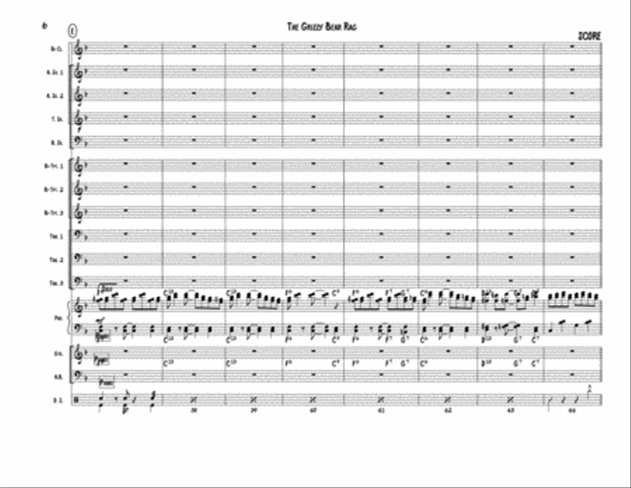 Grizzly Bear Rag - Score Jazz Ensemble scores gallery preview page 6