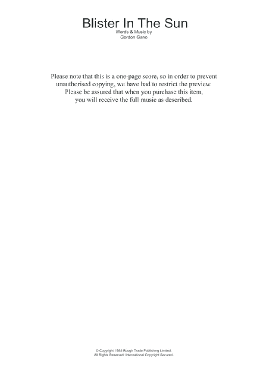 Blister In The Sun Guitar scores gallery preview page 1