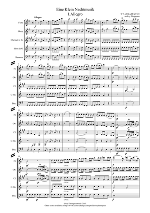Book cover for Mozart: Serenade No.13 in G "Eine Kleine Nachtmusik" K.525 Mvt.I Allegro - wind quintet