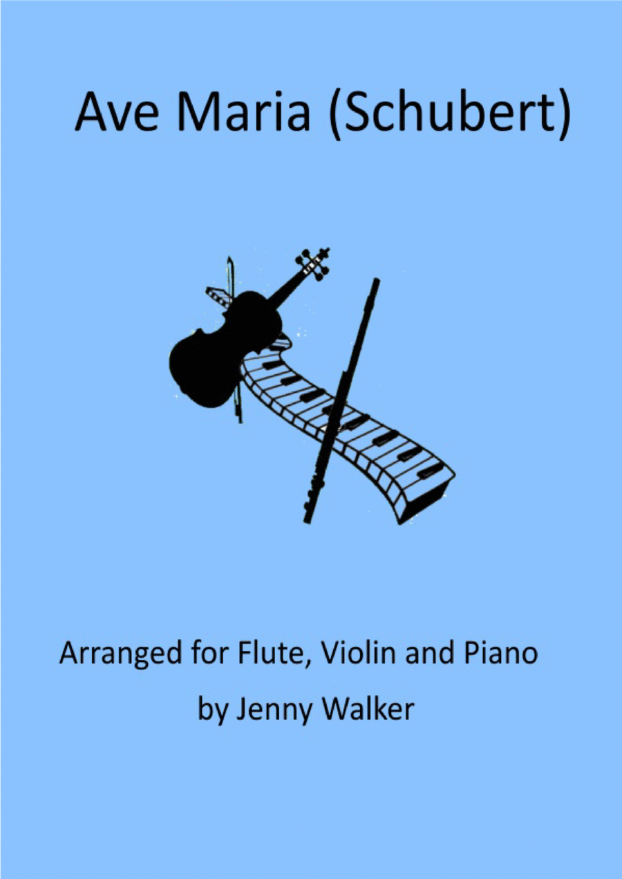 Ave Maria (Schubert) for Flute, Violin and Piano - Score Only Small Ensemble scores gallery preview page 1