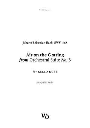 Book cover for Air on the G String by Bach for Cello Duet