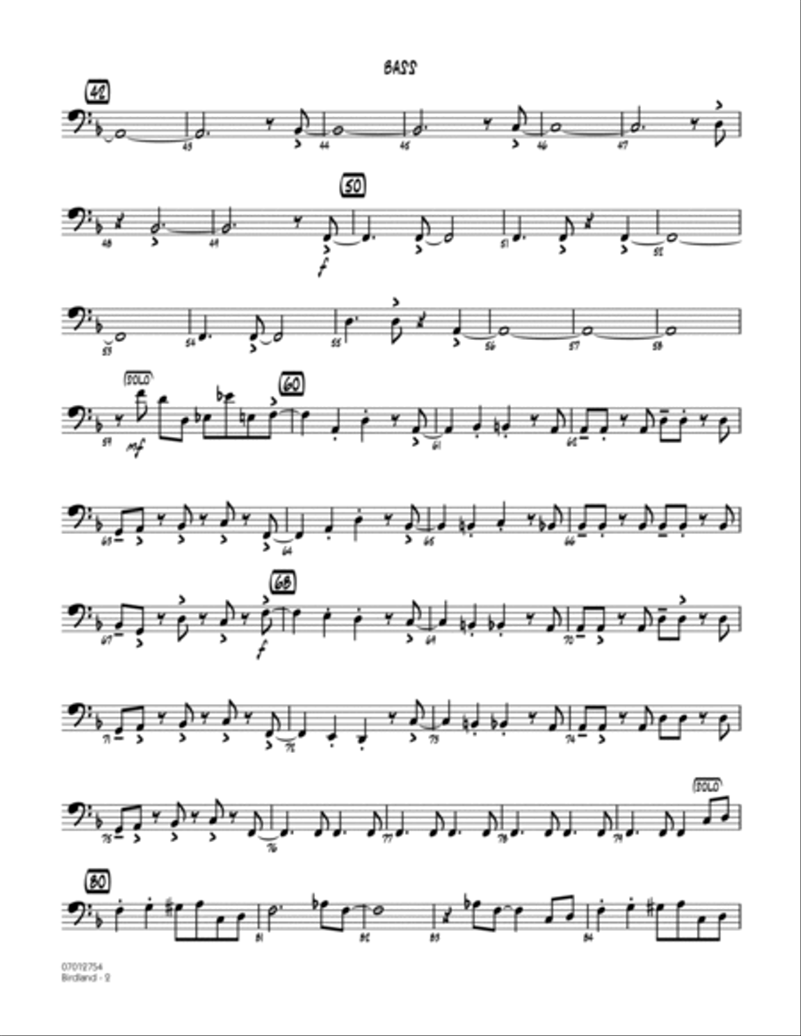 Birdland - Bass Part scores gallery preview page 2