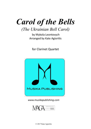 Book cover for Carol of the Bells (Ukrainian Bell Carol) - for Clarinet Quartet