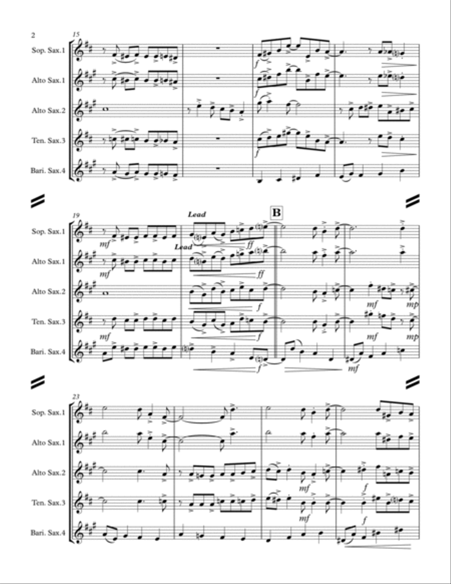 Don't Get Around Much Anymore Saxophone Quartet scores gallery preview page 3