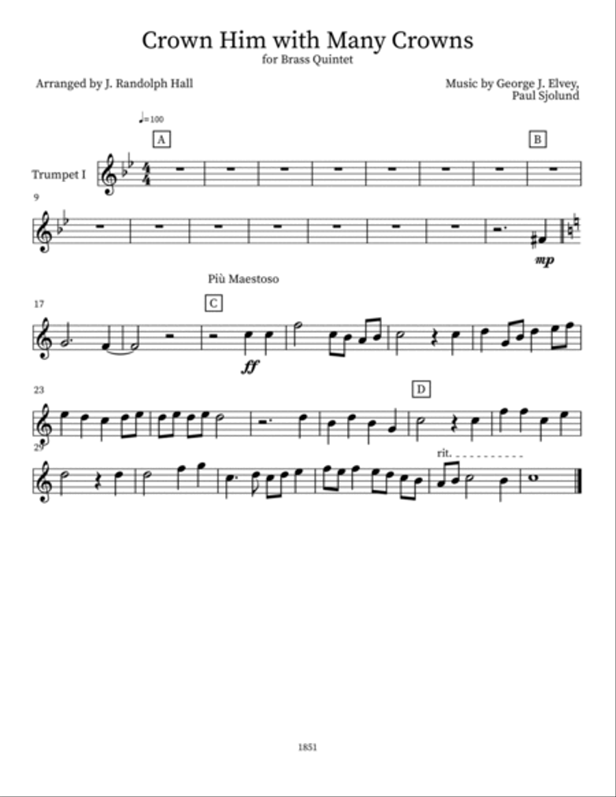 Crown Him with Many Crowns Small Ensemble scores gallery preview page 5