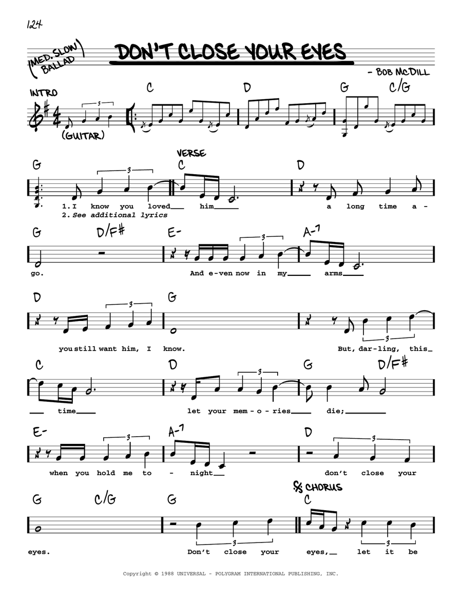 Don't Close Your Eyes Voice scores gallery preview page 1