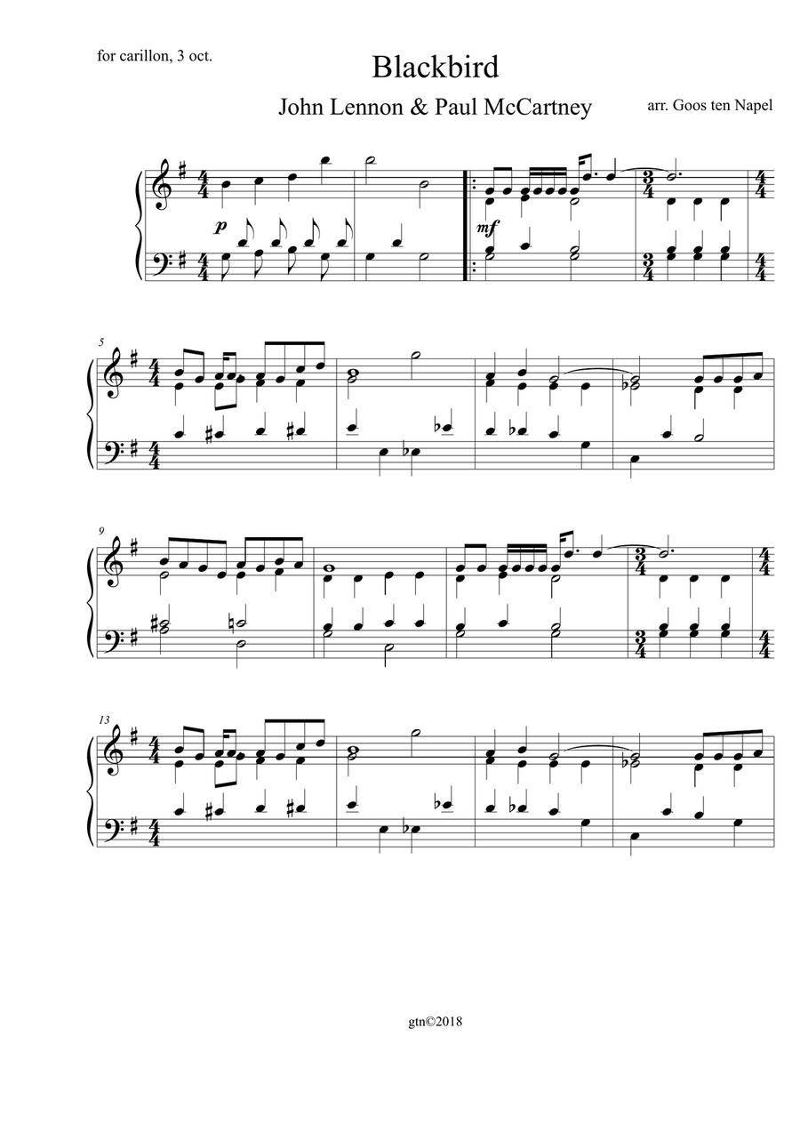 Blackbird Part scores gallery preview page 1