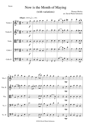 Now is the Month of Maying with variations for string quintet (2 violins, 1 viola, 2 cellos)