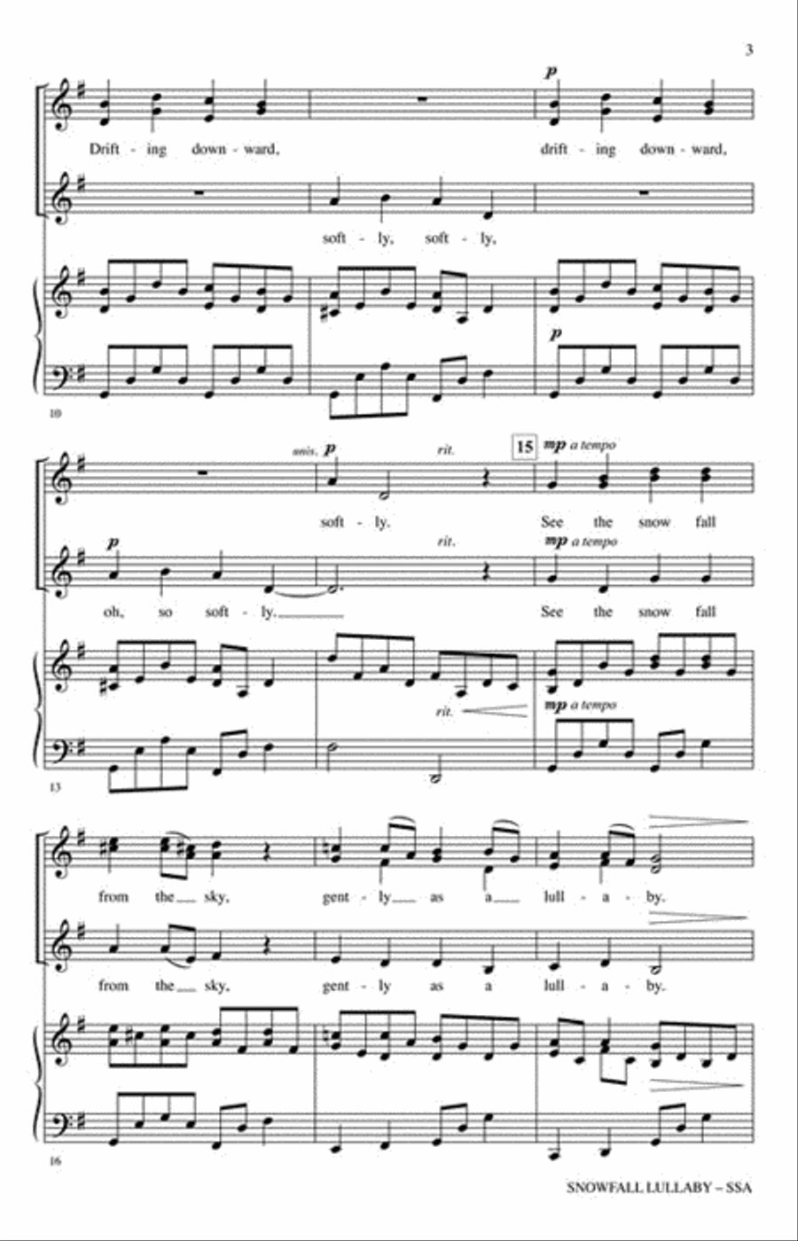 Snowfall Lullaby SSA scores gallery preview page 3