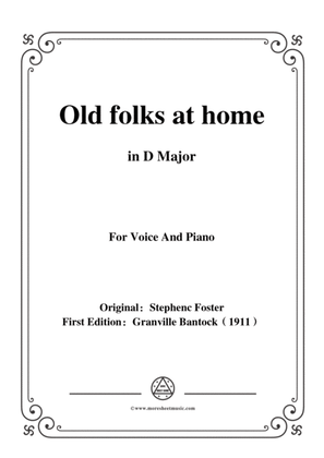 Bantock-Folksong,Old folks at home,in D Major,for Voice and Piano