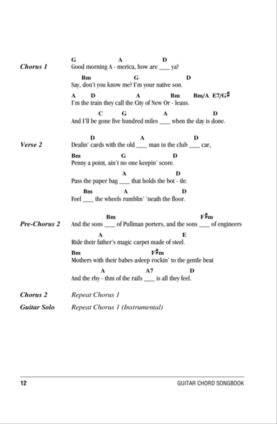 City Of New Orleans City Of New Orleans Acoustic Guitar scores gallery preview page 2