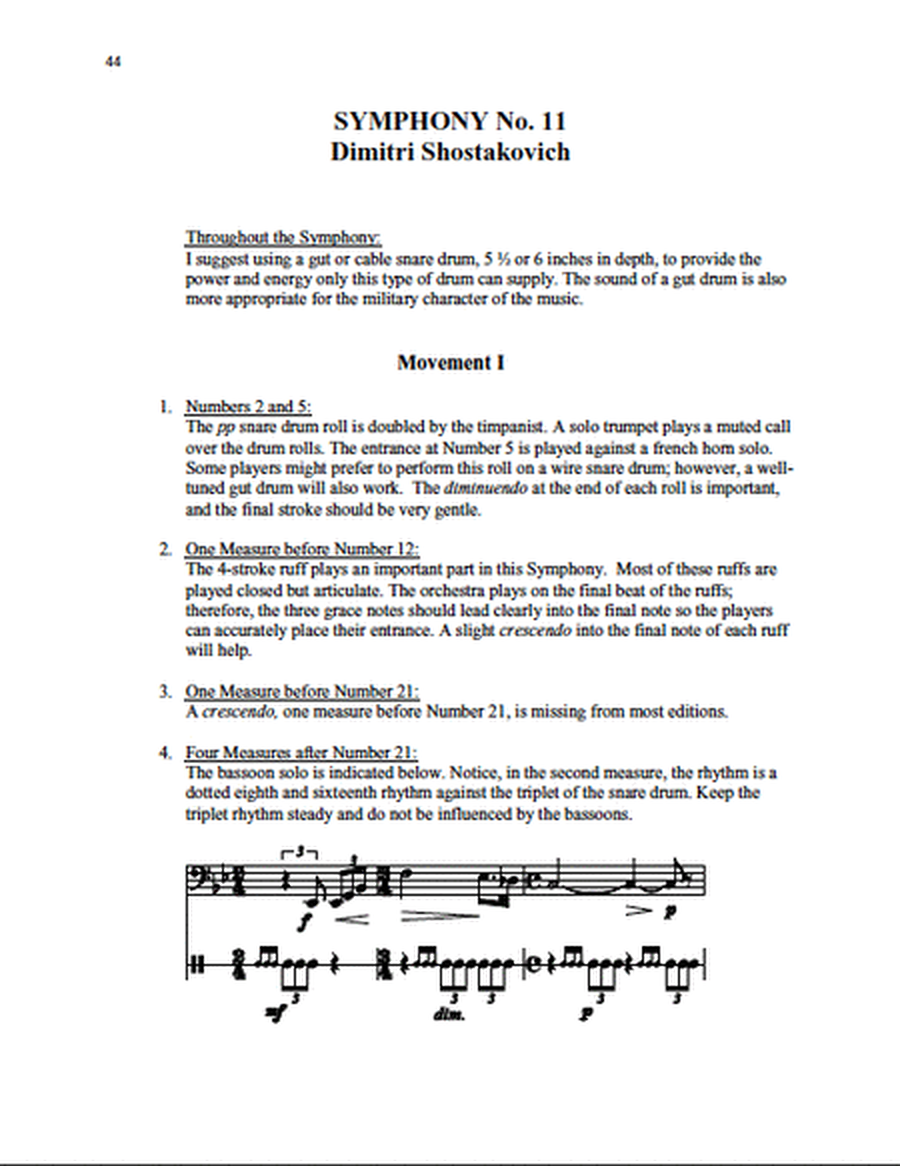 Symphonic Repertoire for Snare Drum