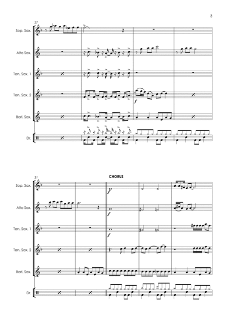 Are You Gonna Go My Way Are You Gonna Go My Way Saxophone Quintet scores gallery preview page 5
