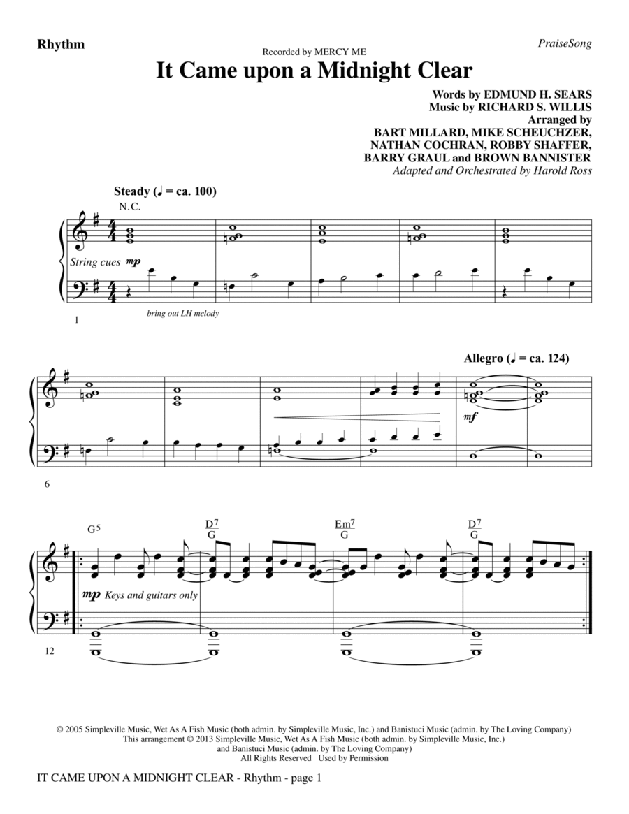 It Came Upon A Midnight Clear - Rhythm Choir scores gallery preview page 1